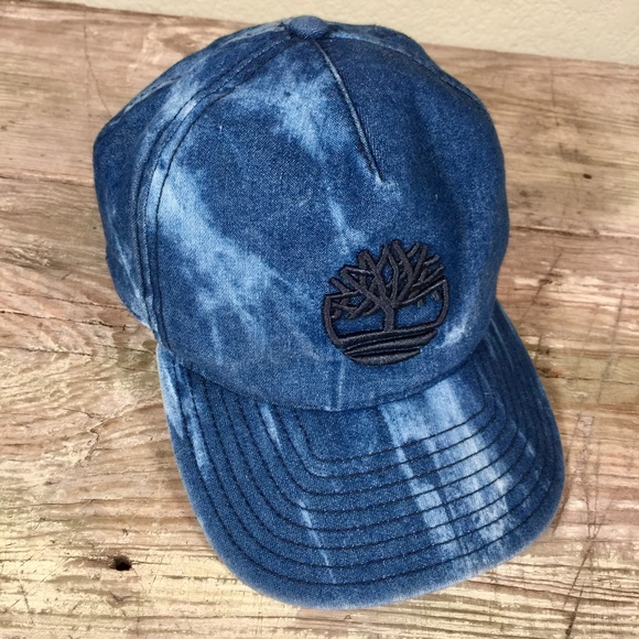 Timberland Accessories - Timberland denim 5-panel snapback bleach polka dot